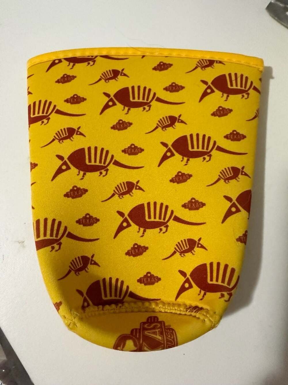 Texas Roadhouse Armadillo Neoprene Tumbler Sleeve Yellow